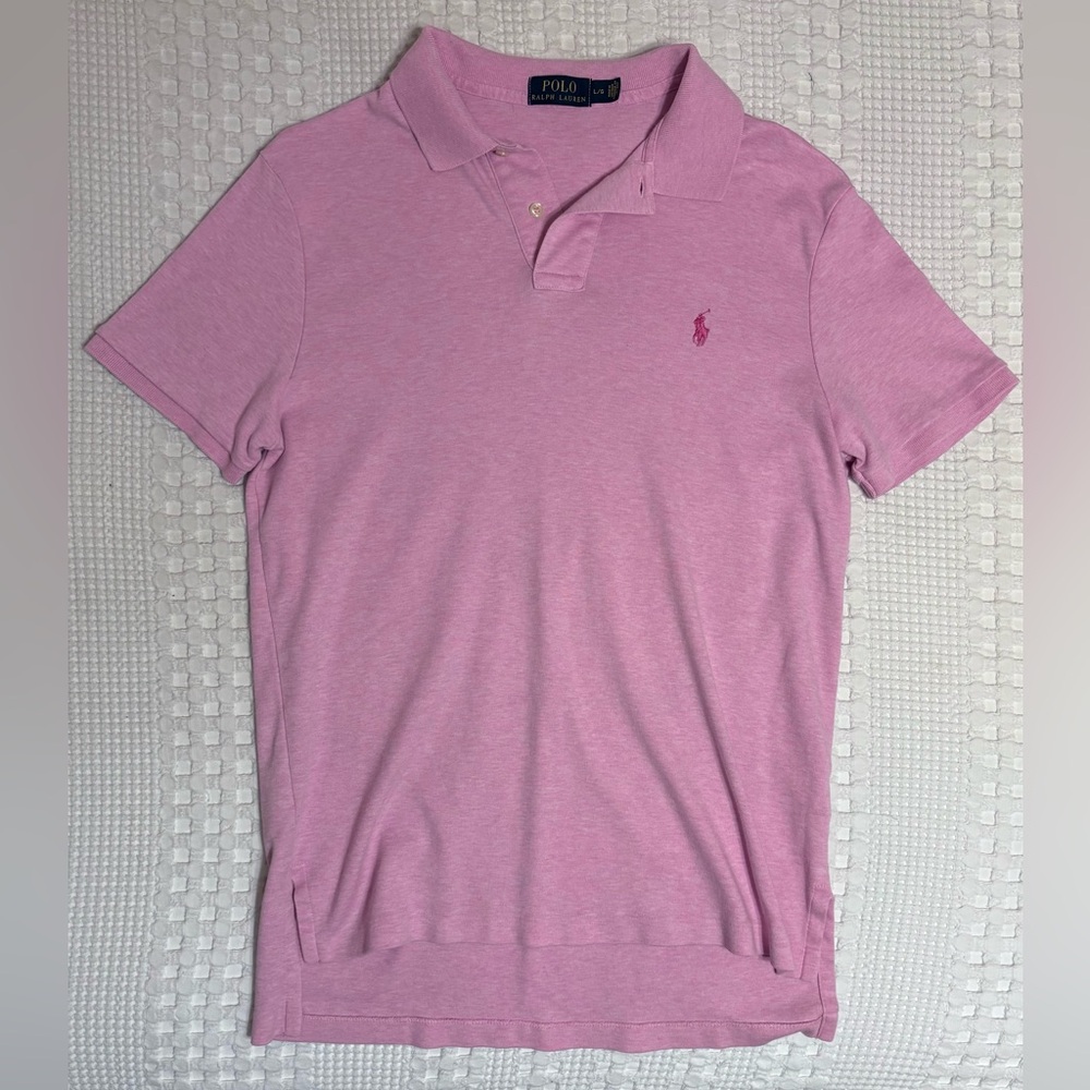 Polo by Ralph Lauren Men's Pink Polo Shirt - size Large